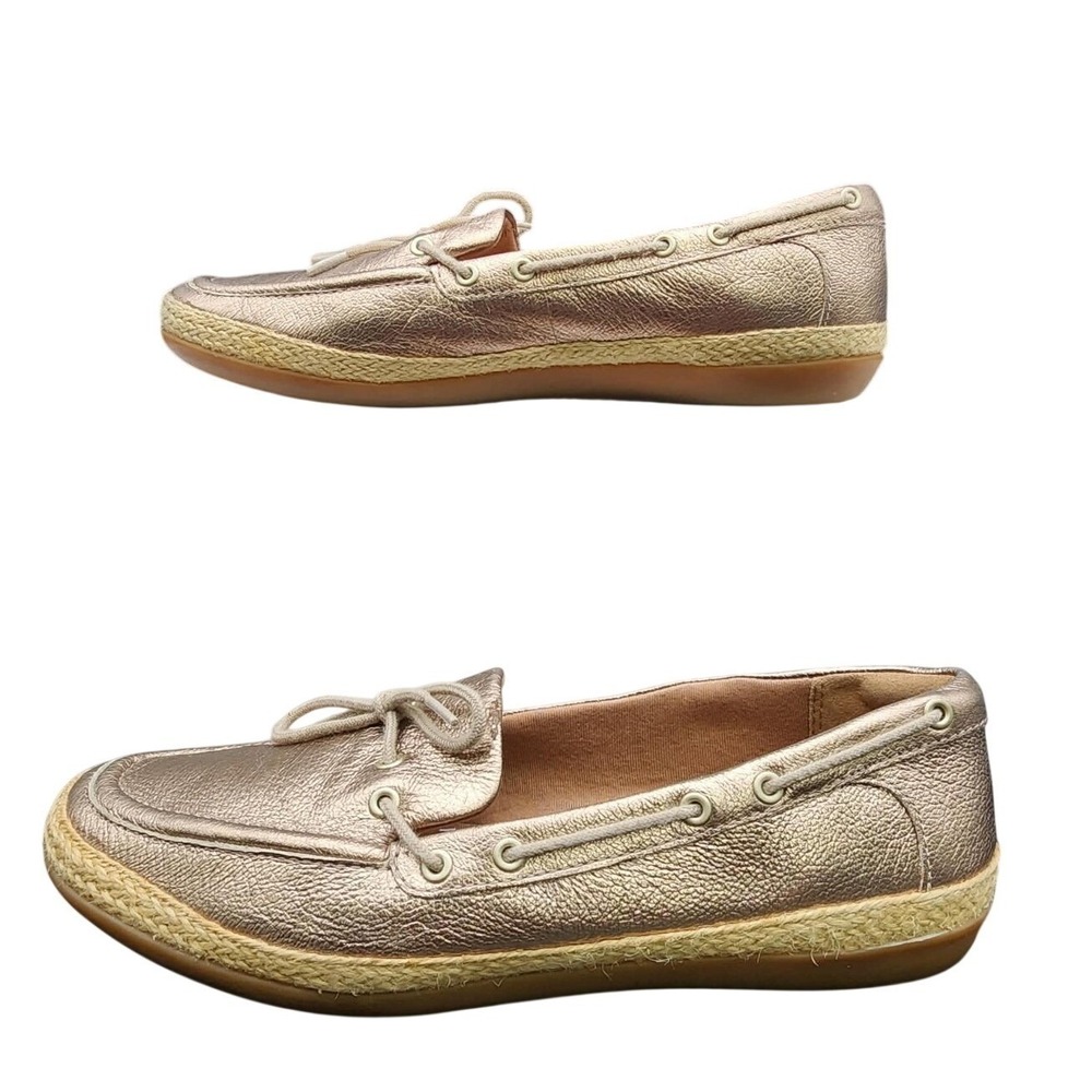 Clarks Collection Jocolin Vista Rose Gold Womens 8.5 Metallic Boat Shoe